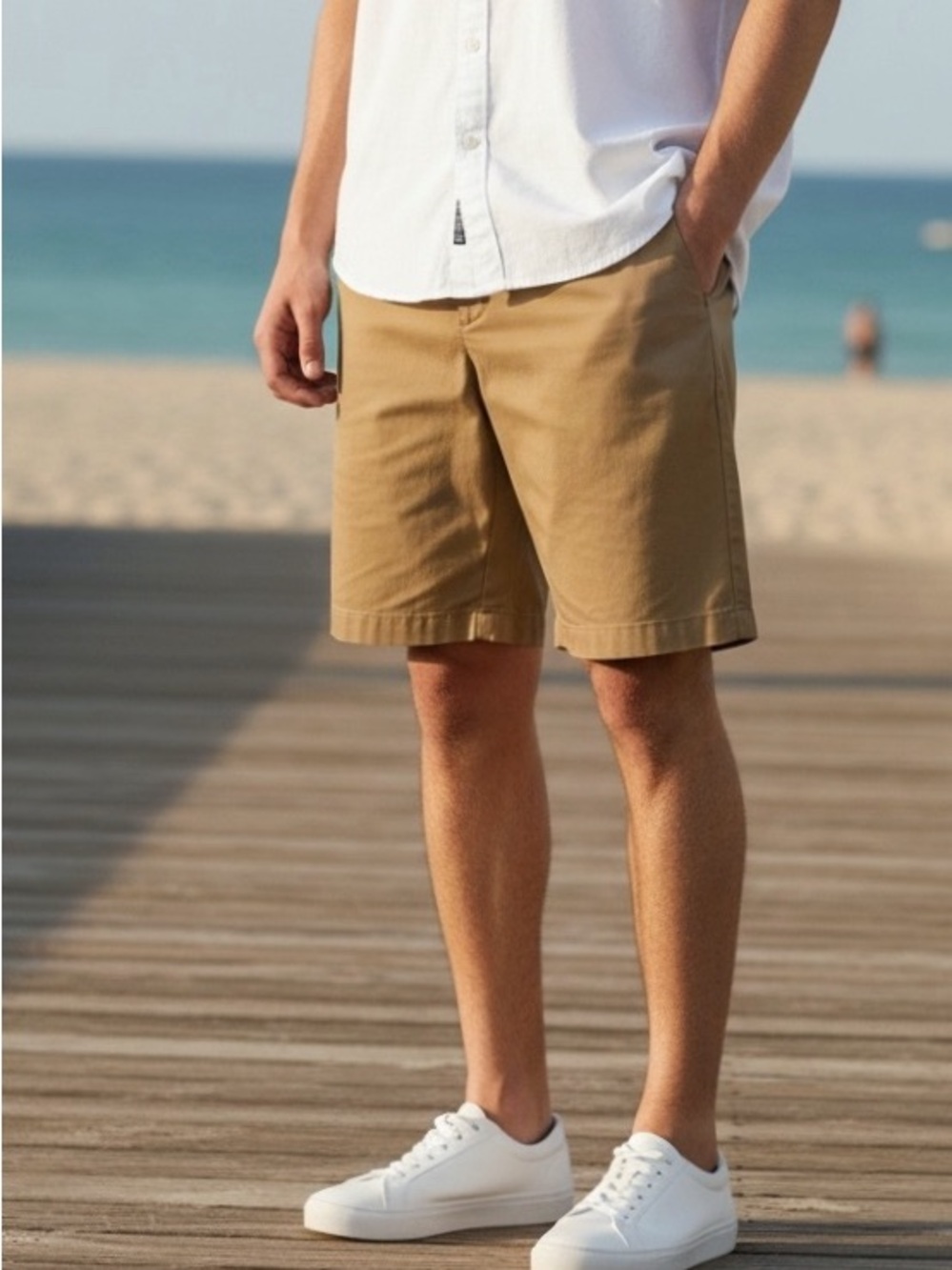 Volcom Men's Flat Front Shorts in Khaki